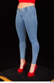 Daisy Lee blue jeans casual dressed leg lower body red…